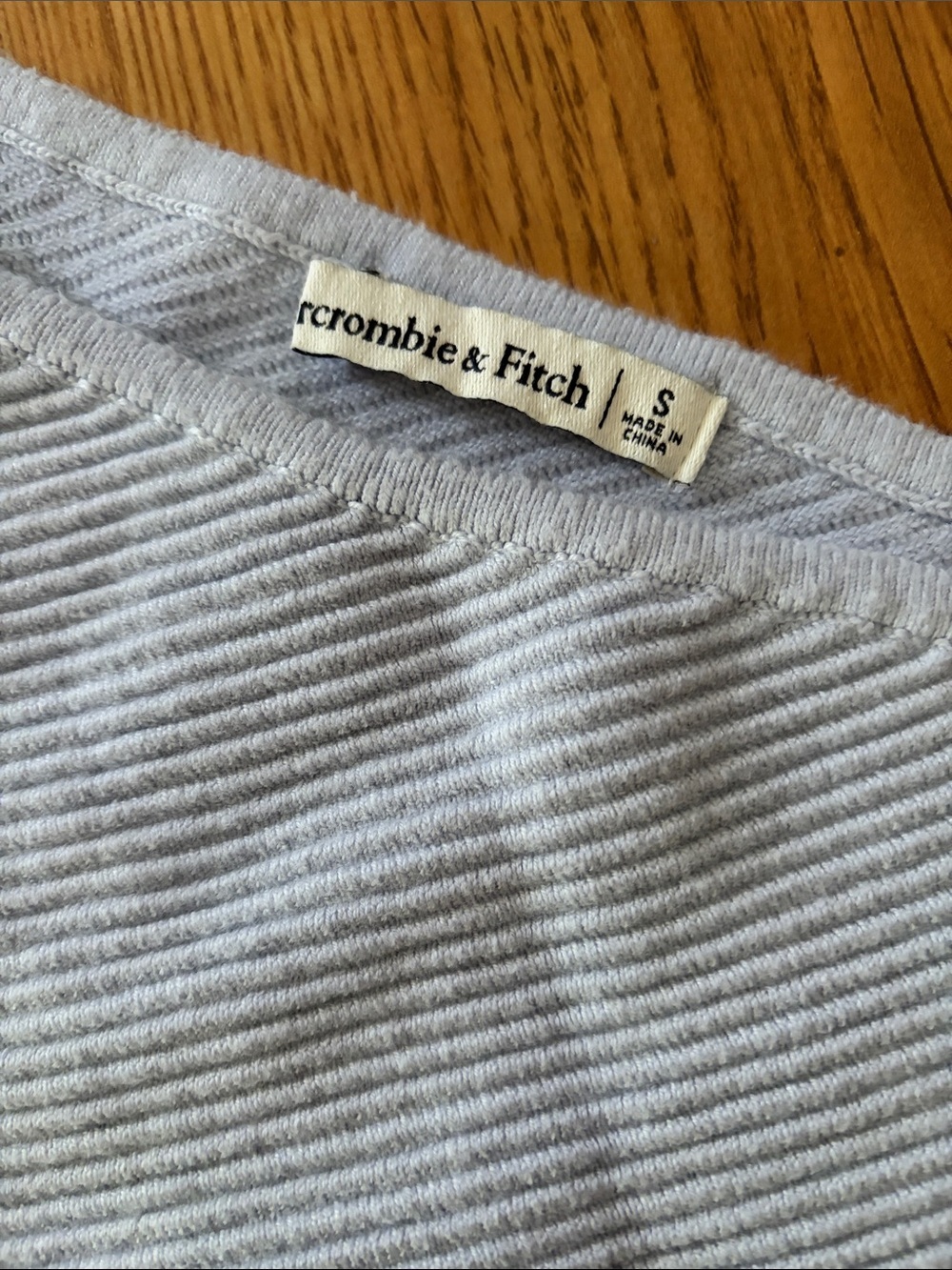 Abercrombie & Fitch One-Shoulder Light Blue Ribbed One-Piece Bodysuit - Size S - Picture 4 of 7